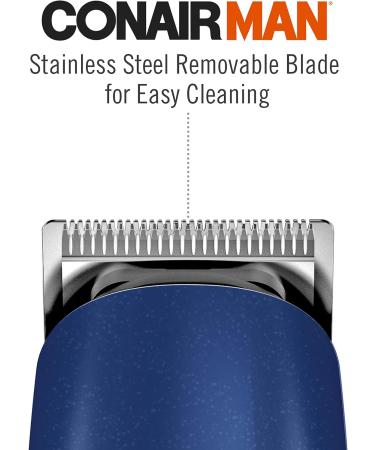 ConairMAN Beard Trimmer & Grooming Kit for Men - Includes Nose & Ear Trimmer 5-Position Comb - Battery Operated Blue | International Shipping Available - Buy Online on GoSupps.com