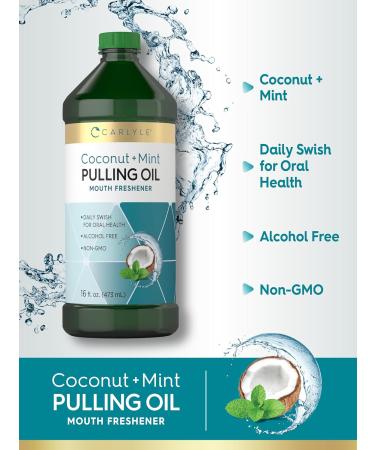 Carlyle Pulling Oil for Teeth & Gums | 16 Fl Oz Pack of 2 | Coconut and Mint | Alcohol Free & Non-GMO - Buy Online on GoSupps.com
