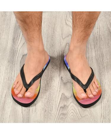 Mnsruu Water-Colored Rainbow Flip-Flops | Multi-Colored Sandals for Men & Women | Ideal for Hotel Spa Bedroom & Travel - Buy Online on GoSupps.com