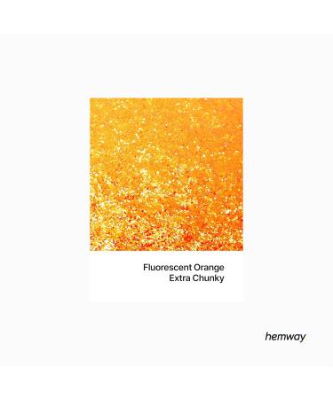 Hemway Premium Ultra Sparkle Glitter - Fluorescent Orange Extra Chunky (100g) for Arts Cosmetics Resin & Festivals - Buy Online on GoSupps.com