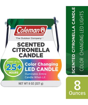 Coleman Color Changing LED Citronella Outdoor Scented Candle - 8 oz | Long-lasting Mosquito Repellent Candle - Buy Online on GoSupps.com