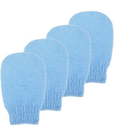 Sibba 2 Pairs Exfoliating Gloves - Body Scrubber for Shower & Bath - Removes Dirt, Dead Skin, Tan & Keratosis Pilaris - Exfoliating Mitt (Blue) - Buy Online on GoSupps.com
