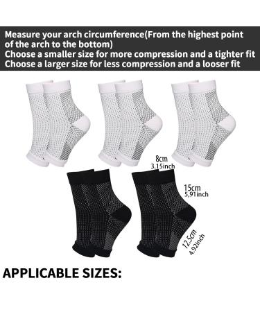 5 Pairs Couples Plantar Fasciitis Socks - Effective Compression for Achilles Tendon Relief & Ankle Pain | Heel Spur & Foot Pain Relief - Buy Online on GoSupps.com