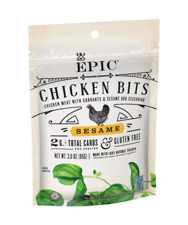EPIC Sesame Chicken Bits, Whole30, 10 Count Box 3oz Pouches Chicken Bits Sesame