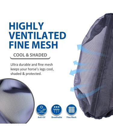 CareMaster Universal Size Horse Leggings Fine Mesh Horse Fly Boots Greatly Reduce Stomping Breathable Horse Boots Leg Wraps (Set of 4) Black - Buy Online on GoSupps.com