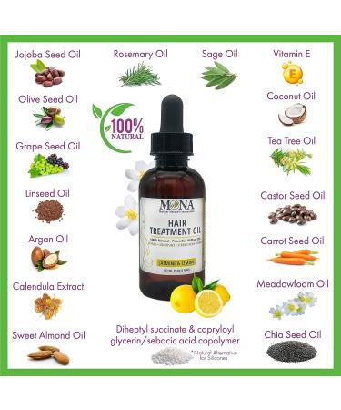 Mona Brands Natural Hair Treatment Oil | Herbal Oil with 18 Plant Oils | Repairs, Nourishes, Strengthens, Shines | For Dry, Damaged Hair & Eyebrows - Buy Online on GoSupps.com