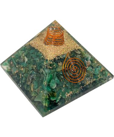 P&R UK Green Aventurine Orgonite Pyramid - Reiki Charged Healing Crystal for Chakra Meditation - Buy Online on GoSupps.com