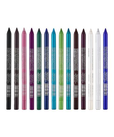 Generisch Set of 14 eyeliner pencils - Waterproof glitter eye makeup - For makeup enthusiasts beginners parties everyday wear weddings