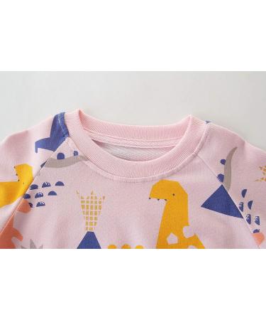 Girls Cotton Dinosaur Sweatshirt | Long Sleeve Pullover for Kids 2-3 Years | Toddler Casual Jumper T-Shirt | Age 1-12 Years - Buy Online on GoSupps.com