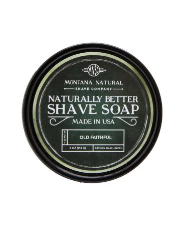 MNSC Old Faithful Artisan Small Batch Shave Soap for a Naturally Better Shave - Smooth Shave Hypoallergenic Prevent Nicks Cuts and Razor Burn Handcrafted in USA All-Natural Plant-Derived