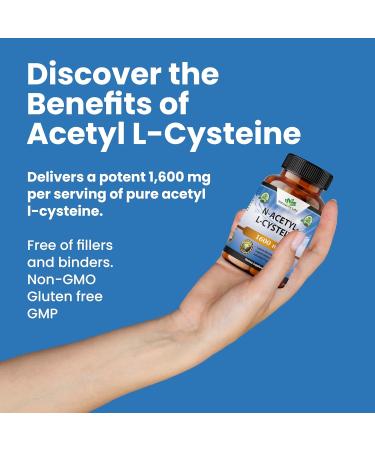 N-Acetyl-L-Cysteine (NAC) 1600 mg - Immune Support & Antioxidants 100 Veggie Capsules - Free Form International Shipping Available - Buy Online on GoSupps.com