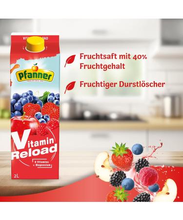 Pfanner Vitamin Reload Drink - 2L Enriched with Vitamins B1 B2 B3 B6 B7 Magnesium E & C - Boost Your Health | Buy Online Internationally - Buy Online on GoSupps.com