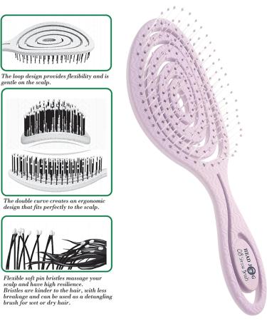 Head Jog 08 Paddle Brush - Flexible Soft Pin Bristles for Gentle Detangling - Wet or Dry Hair - Original Collection Heather - Buy Online on GoSupps.com