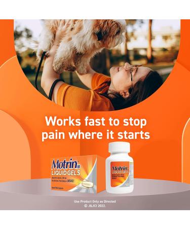 Motrin IB Liquid Gels with 200mg Ibuprofen per Caplet, Pain Reliever & Fever Reducer for Adults, Relief from Minor Arthritis Pain, Muscle Aches, Headache, Menstrual Cramps & Backache, 120 ct 120 Count (Pack of 1) - Buy Online on GoSupps.com