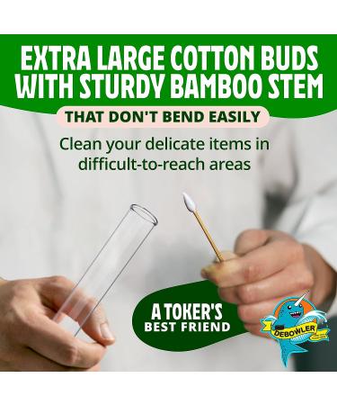 Debowler Xtra Large Cotton Swabs 300 Count - Super Absorbent Bamboo Cotton Buds for Detail Cleaning - Multipurpose with Bamboo Stems - 1 Pack - Buy Online on GoSupps.com