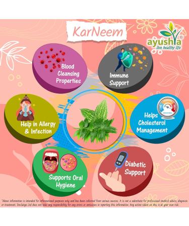 Organic Ayushya Karneem (Karela Neem) Capsules 60ct - Natural Health Supplement - Buy Online on GoSupps.com