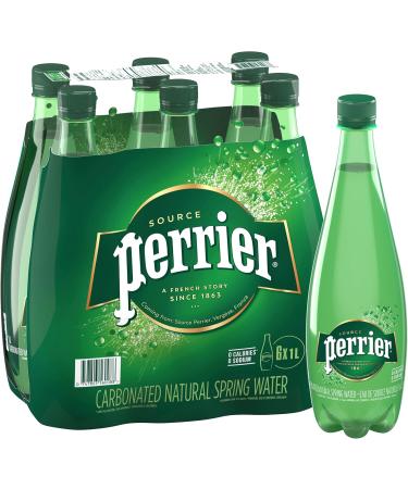 Perrier Carbonated Natural Spring Sparkling Water Original 1L Plastic Bottle 6 Bottles Total - PACKAGING MAY VARY - Buy Online on GoSupps.com