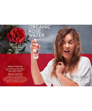 AL HOOR Organic Rose Water Face Toner Mist Spray (150ml) for Soothing Irritation Firming and Balancing Oily Skin + Two Premium Reusable Bamboo Cotton Pad - Alcohol Free Non-GMO Vegan Cruelty Free - Buy Online on GoSupps.com