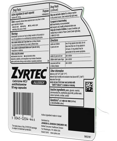 Zyrtec 24 HR Indoor/Outdoor Allergy Relief Liquid Gels - 40 ct - Cetirizine HCI Antihistamine - Buy Online on GoSupps.com