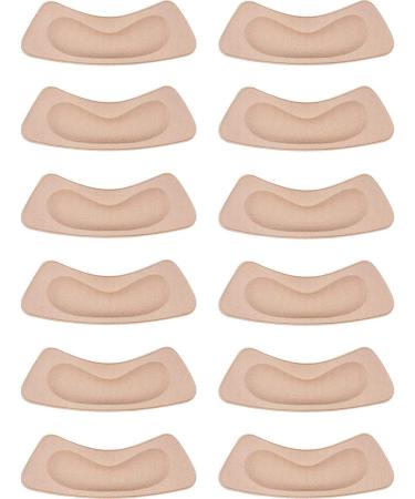 RMEET heet cushion sponge 6 pairs of heel holder pads self -adhesive foot care heel pillow heel cushion for women lady high heels shoes 10.5 * 3.5cm khaki