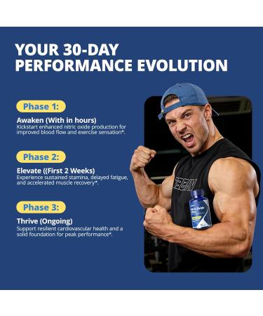 LincNutri Nitric Oxide Supplements for Men, Heart Health, Blood Flow & Circulation Booster with L-Arginine, L-Citrulline & ViNitrox | L-Arginine Supplements for Men, 90 Capsules - Buy Online on GoSupps.com