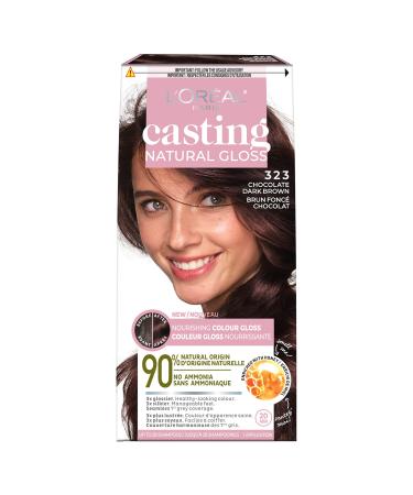L Or al Paris Casting Natural Gloss Hair Color 323 Chocolate Dark Brown High Shine Hair Gloss Hair Dye 1 EA