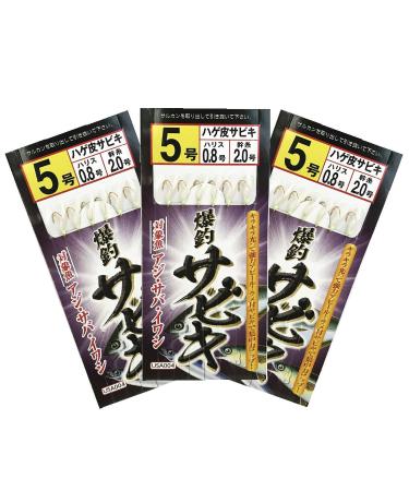 Riseway USA-002/003/004/006 Rigging Sabiki 3-Piece Set Various White Skin/Pink/Bald Skin/Mixed Skin 5 Bald Skin Sabiki