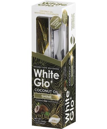 White Glo Coconut Oil Whitening Toothpaste - Coconut & Mint Flavour - Fluoride-free - 5.2oz - Buy Online on GoSupps.com