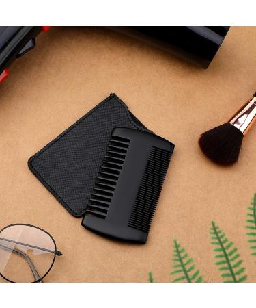 3-Piece Sandalwood Beard Comb Set with Faux Leather Case - Dual Action Teeth for Beards & Mustaches - Buy Online on GoSupps.com