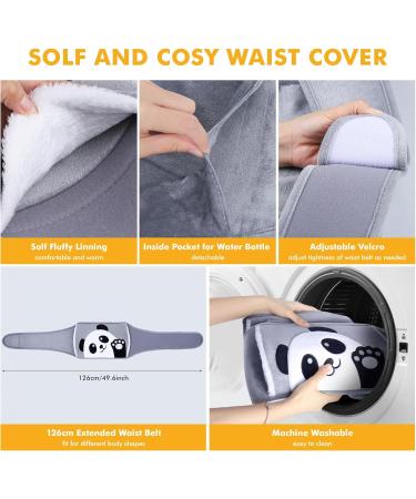 Plush Panda Hot Water Bottle with Waist Warmer Cover - Pain Relief for Arthritis and Headaches - Hot & Cold Therapy - Grey - Buy Online on GoSupps.com