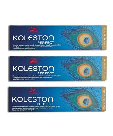 3x Wella Koleston Perfect 8/07 Light Blonde Natural Brown Hair Coloration 60ml