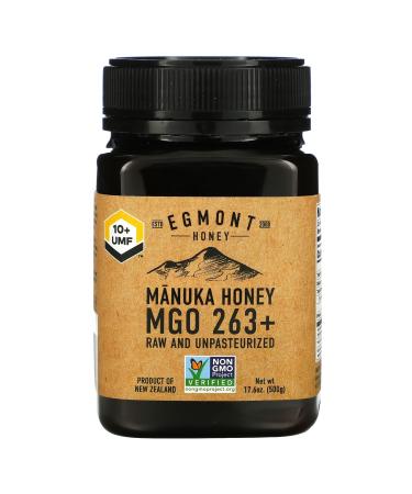 Egmont Honey Manuka Honey Raw And Unpasteurized 263+ MGO 17.6 oz (500 g)
