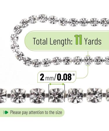 Mr. Pen Crystal Rhinestone Close Chain - 2mm Silver Rhinestones for Jewelry and Crafts - 11 Yard Roll - Buy Online on GoSupps.com