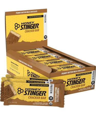Honey Stinger Protein Cracker Bar | Peanut Butter Milk Chocolate | Sports Nutrition Snack for Exercise, Endurance & Performance | 12 Bars - Buy Online on GoSupps.com