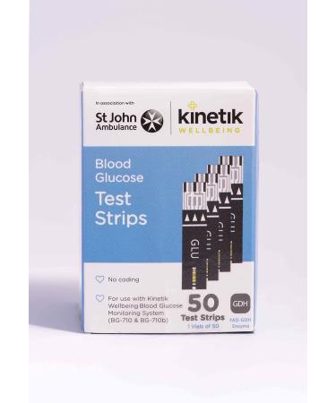 Kinetik Wellbeing Blood Glucose Test Strips (Pack of 50) in Association with St John Ambulance Test Strips Available on Prescription - Buy Online on GoSupps.com