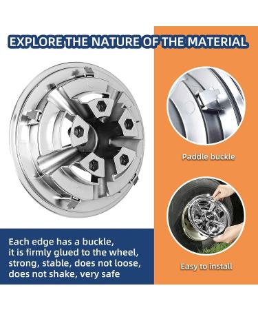 NOKINS Golf Cart SS Wheel Covers Hub Caps - Set of 4, 8 inch, Chrome - Silver | Universal Fit for Most Golf Carts - Buy Online on GoSupps.com