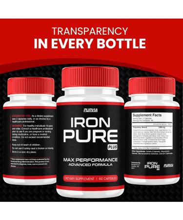 (5 Pack) Iron Pure Pro Capsules Ironpure Supplement For Men Ionpure Energy Pills Performance Booster Fast Acting Workout Fitness Stamina Endurance Lasting Drive Active Health Wellness Vitamins (300ct) - Buy Online on GoSupps.com