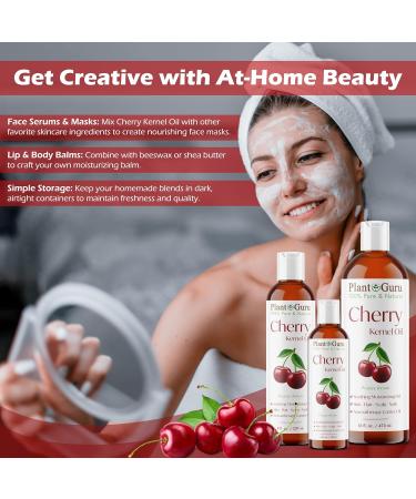 Plant Guru Cherry Kernel Oil 8 fl. oz. Cold Pressed 100% Pure & Natural Carrier Skin Face Body & Hair Growth Moisturizer. Great for DIY Creams Lotions and Lip Balms. - Buy Online on GoSupps.com