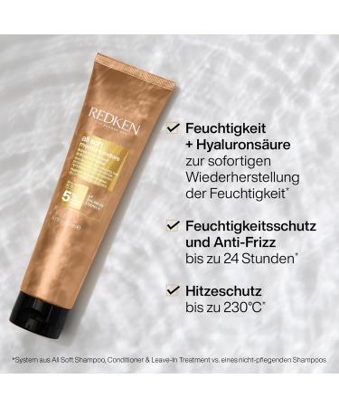 Redken Haarmask f r trockenes Haar - Hyaluron Anti-Frizz Hitzeschutz bis 230 C All Soft Moisture Restore Leave-in 150 ml - Internationaler Versand verf gbar - Buy Online on GoSupps.com