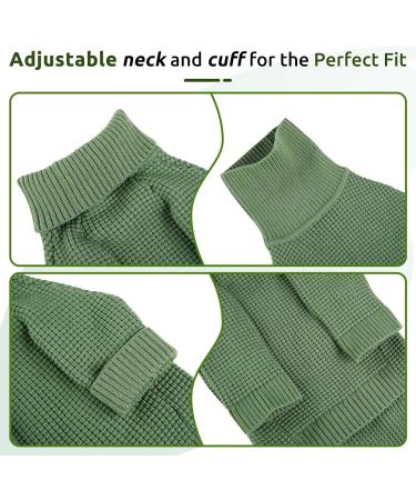 Shop Convinit Winter Dog Sweater for Small & Medium Breeds | Warm Knitted Roll Collar for Chihuahua Dachshund French Bulldog - Green - Buy Online on GoSupps.com