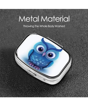 Blue Owl Printing 2 Compartment Small Pill Case - Cute Travel Pill Organizer & Pocket Purse Gift - Buy Online on GoSupps.com