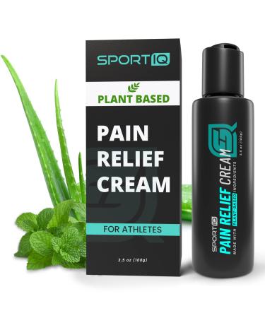 Pain Relief Gel & Muscle Relaxer Cream for Knee Pain Back Pain and Sore Muscle Relief | Sport IQ (3.5 oz + Travel)