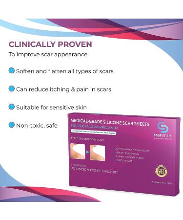 Scar Smart Silicone Sheets - Treatment for Surgical Scars, Burns, Stretch Marks, Acne & Keloids - Buy Online on GoSupps.com