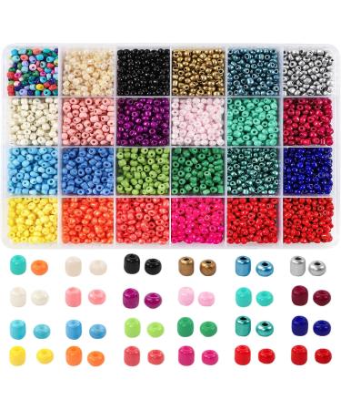 OUTUXED 4920 4mm Glass Seed Beads & Alphabet Letter Beads Kit for Bracelets Making - 3600pcs Seed Beads & 1320pcs Letter Beads - DIY Jewelry Crafts - Buy Online on GoSupps.com