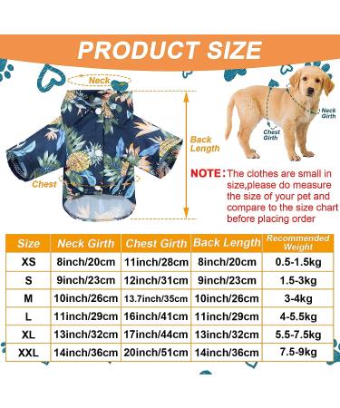 4-Piece Weewooday Pet Summer T-Shirts | Hawaiian Floral Print | Breathable & Cool | Small Size - Buy Online on GoSupps.com