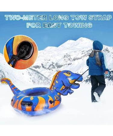 Aoskie Dinosaur Snow Tube - Heavy Duty Inflatable Sled for Outdoor Sledding | Double-Layered Bottom | Winter Fun for Kids and Adults - Buy Online on GoSupps.com