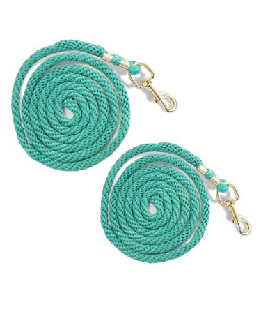 Lead rope for horse - tie rope in various stylish designs lead rope tie rope for pony donkey goat (2x turquoise)