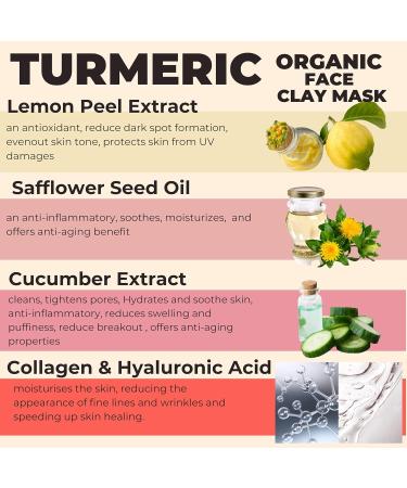 Turmeric & Vitamin C Face Mask - Skin Brightening Anti-Hyperpigmentation & Scar Fading with Bentonite Clay | Shop Now - Buy Online on GoSupps.com