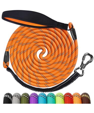 Aystkniet Bungee tow leash for dogs 30m shock -absorbing dog leash with padded handle reflective threads lockable hooks for medium large dog 30m 8mm orange - Buy Online on GoSupps.com