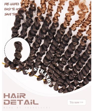 Passion Twist Crochet Hair - 7 Packs Ombre Blonde Short Pre-twisted Hair Extensions - Buy Online on GoSupps.com